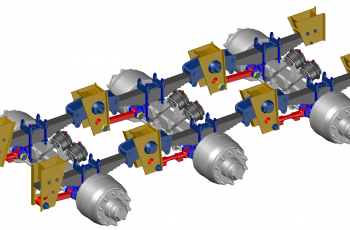 Подвеска двускатная 3*12т высокая рессорная HJBridge 163.50-2900004-FL00